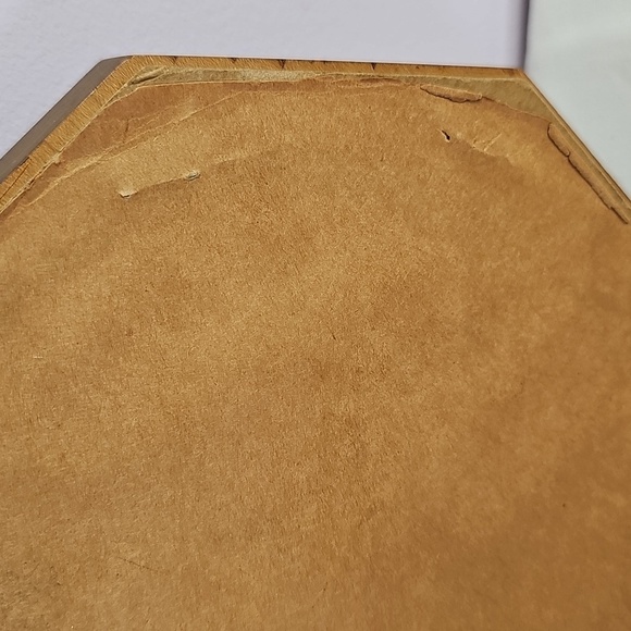 Vintage Octagonal Portrait Frame with Gold and Blue Accents - Picture 5 of 9